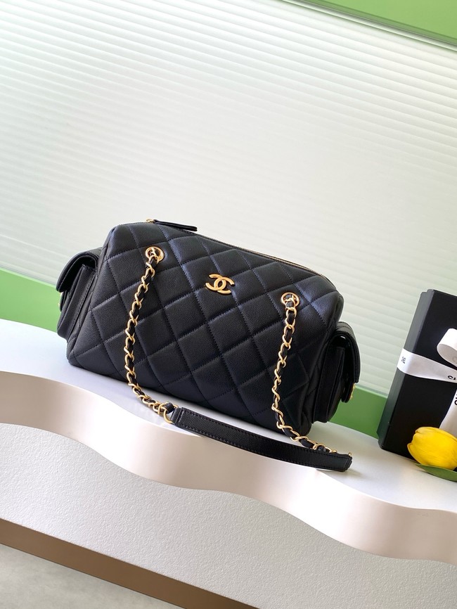 CHANEL Small Bowling Bag  Grained Calfskin AS5791 black