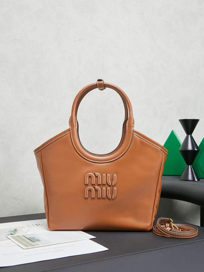 MIU MIU Leather Shoulder Bags 5GB288 Camel