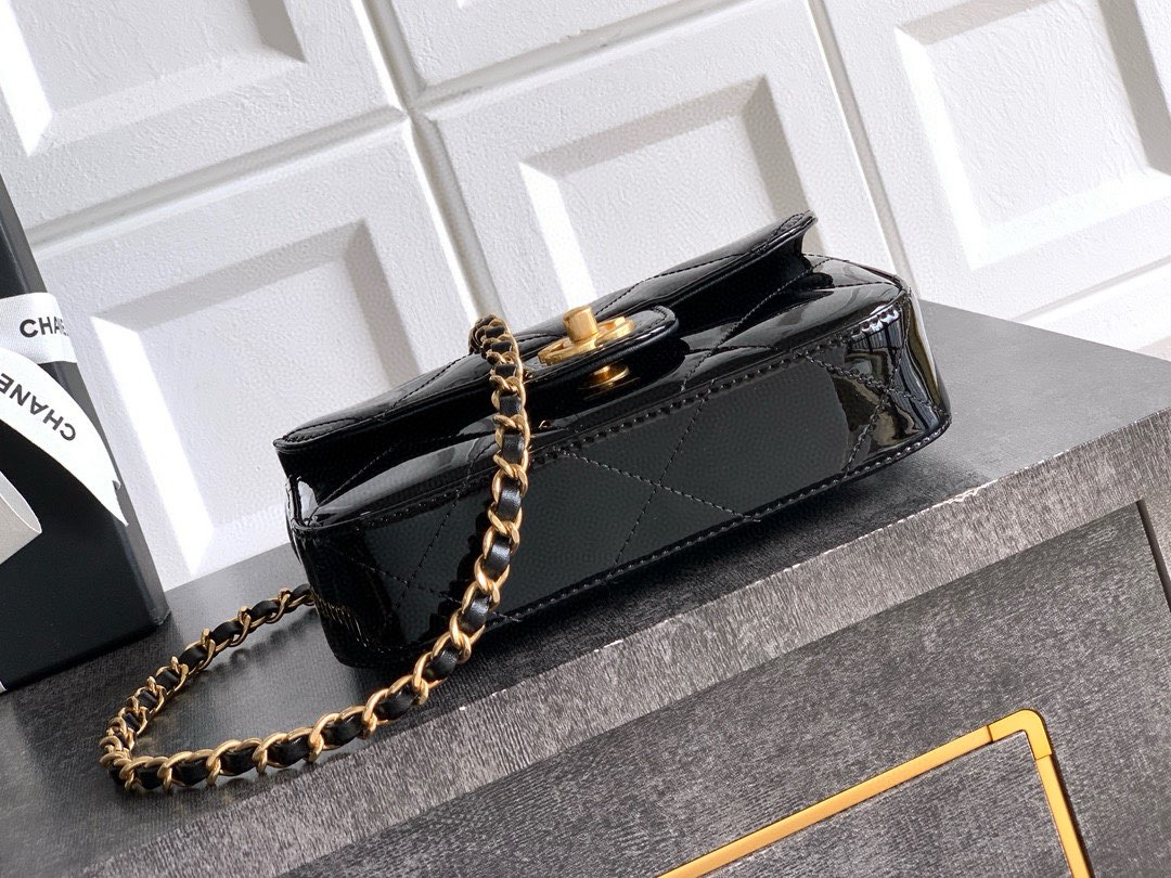 Chanel 25K Original Patent Leather Top Handle Bag A6320 Black Chanel 25K Original Patent Leather Top Handle Bag A6320 Black