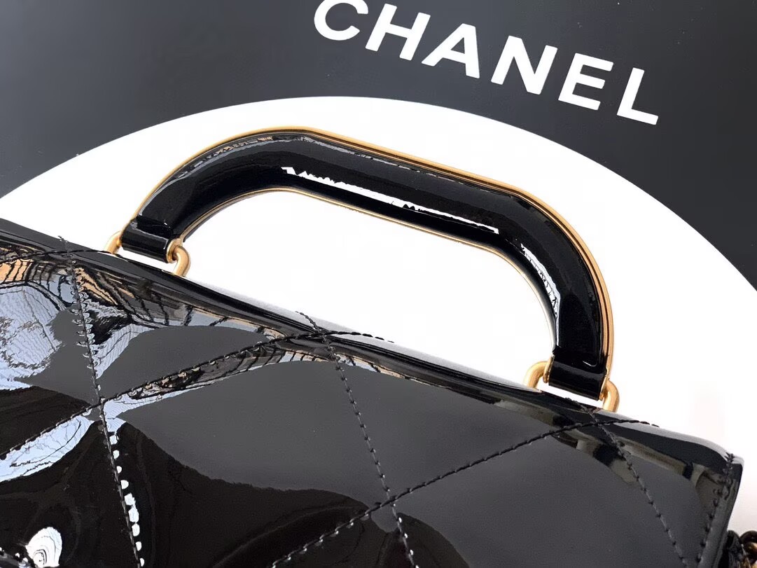 Chanel 25K Original Patent Leather Top Handle Bag A6320 Black Chanel 25K Original Patent Leather Top Handle Bag A6320 Black