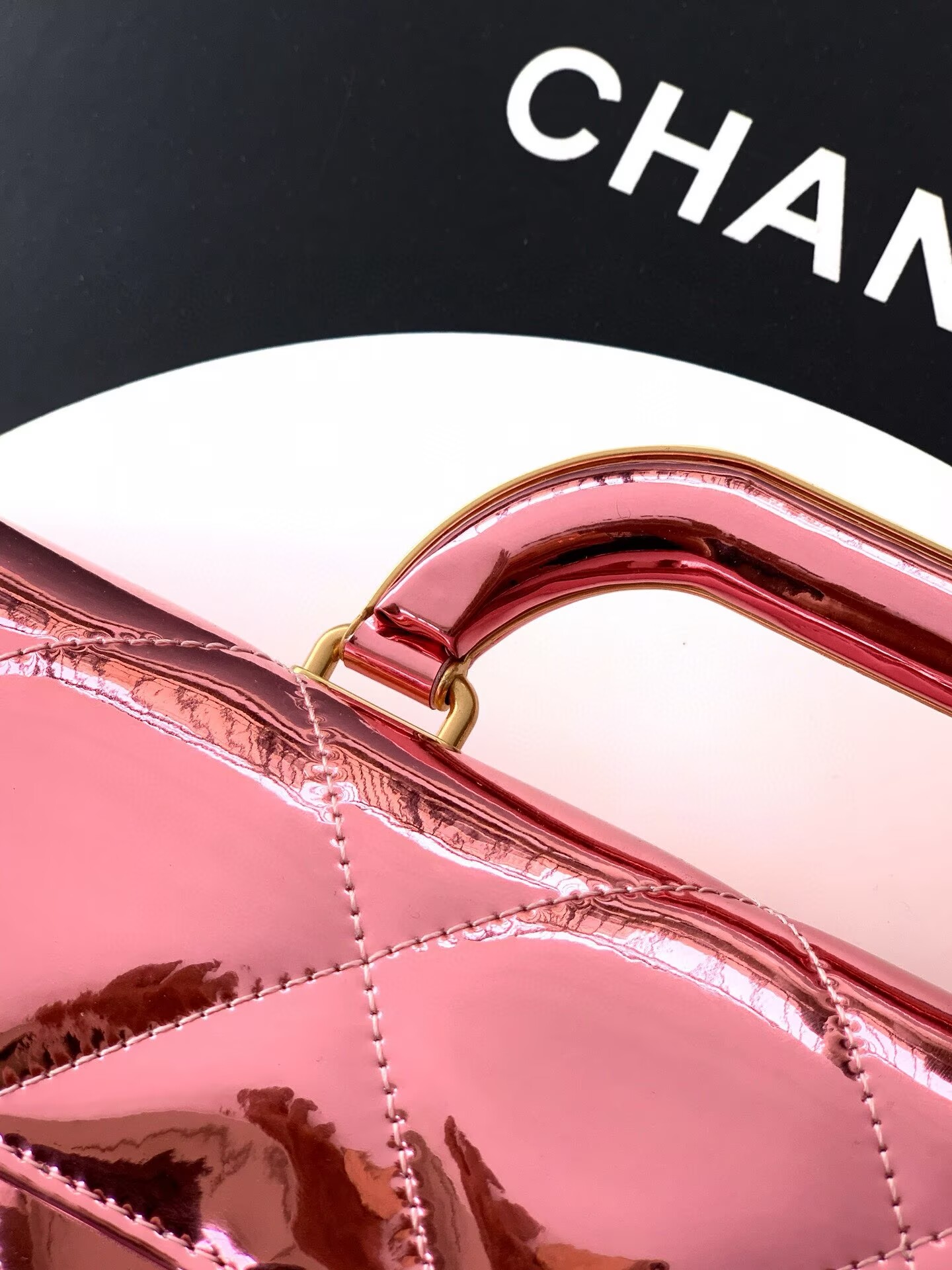 Chanel 25K Original Patent Leather Top Handle Bag A6321 Pink Chanel 25K Original Patent Leather Top Handle Bag A6321 Pink