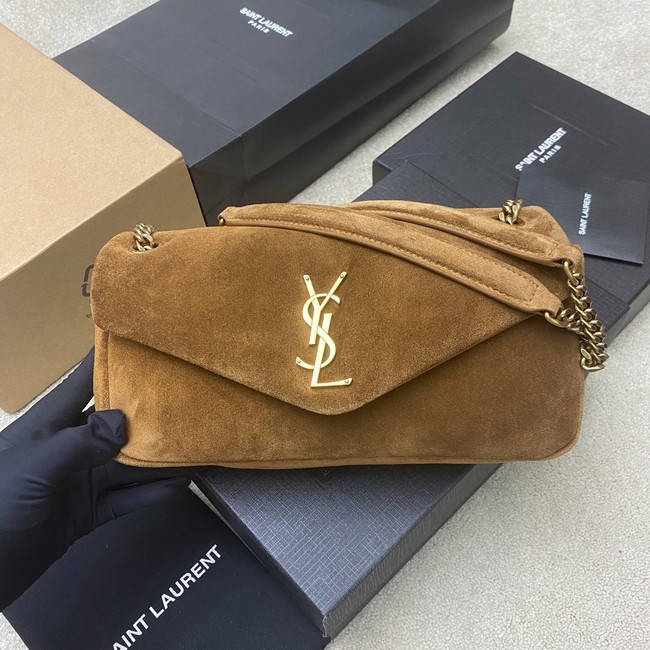 Saint Laurent CALYPSO small in plunged suede 734153 brown