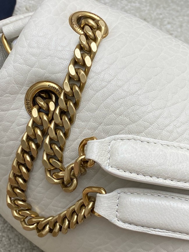 Saint LaurentCALYPSO SMALL IN GRAINED LAMBSKIN 734153 BLANC VINTAGE