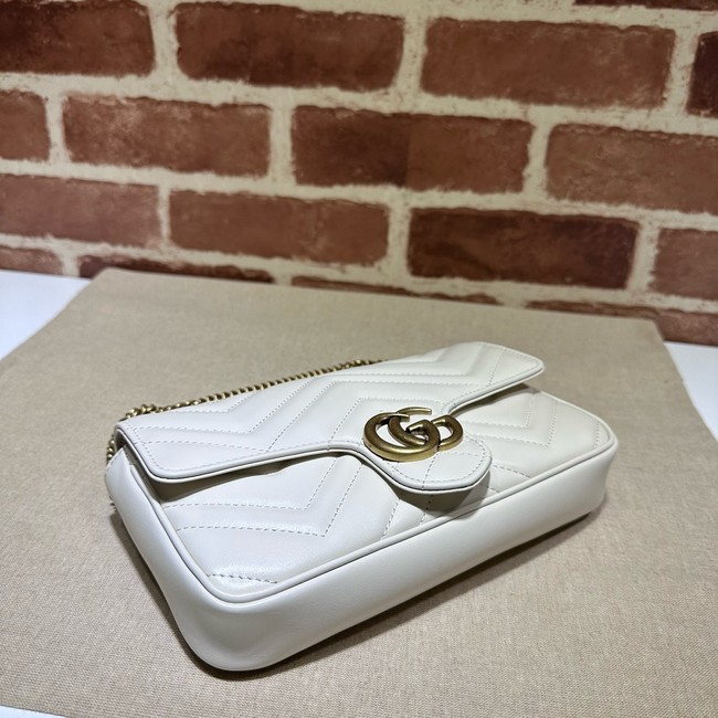 Gucci GG Marmont small shoulder bag 751526 Variation white leather