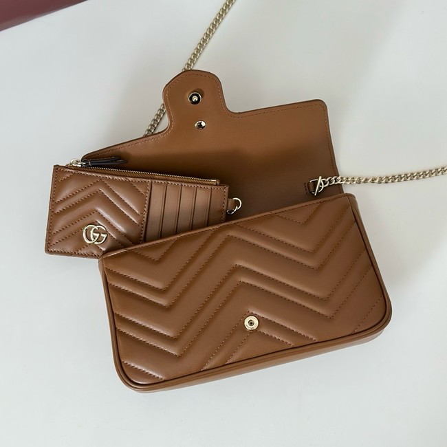Gucci GG Marmont small shoulder bag 751526 brown