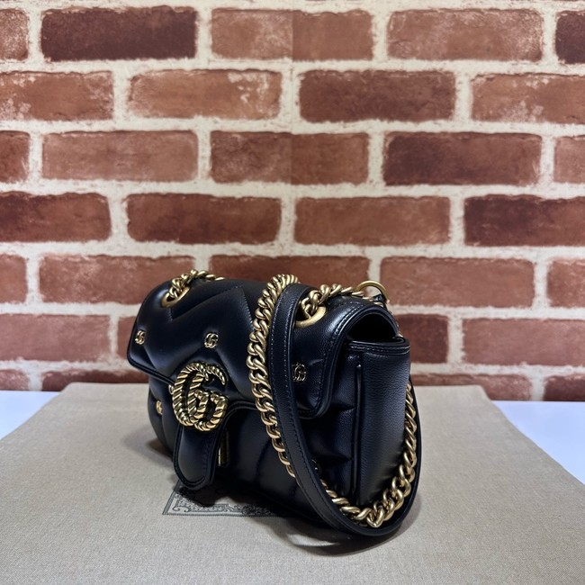 Gucci GG Marmont small shoulder bag leather 446744 black