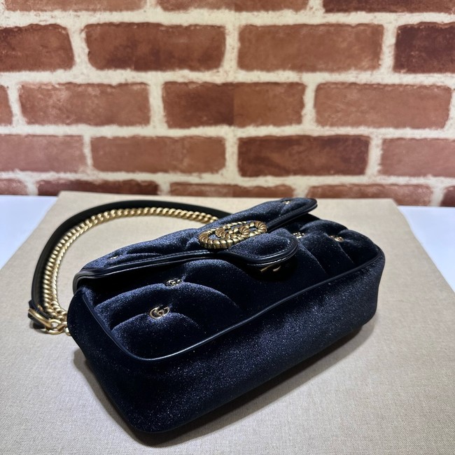 Gucci GG Marmont small shoulder bag velvet 446744 black
