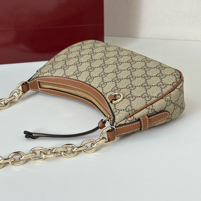 Gucci GG Emblem small shoulder bag 847447 brown
