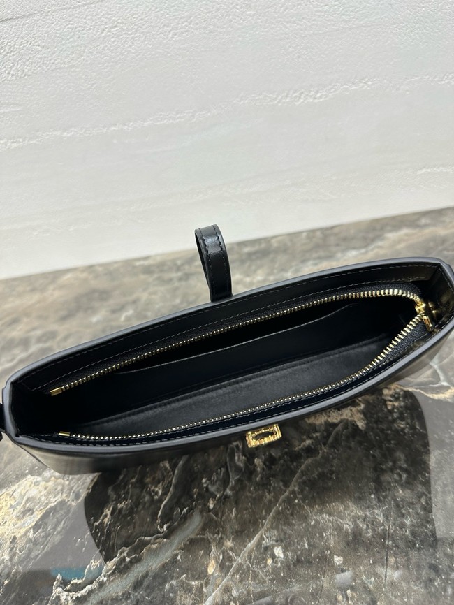 Celine TINA SHOULDER BAG IN shiny calfskin 123053 black