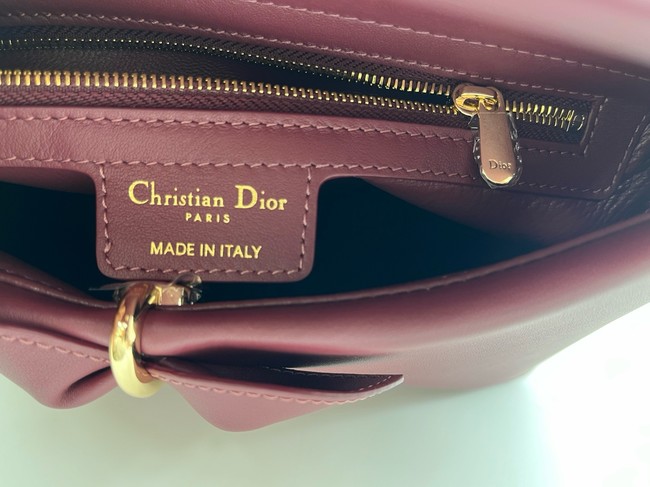 Dior Calfskin Tote Bag 6598 burgundy