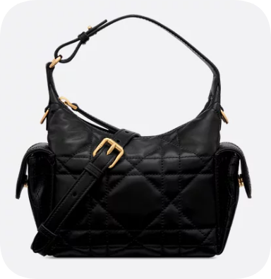 Dior Medium D-Dream Bag Macrocannage Lambskin M6323UU black