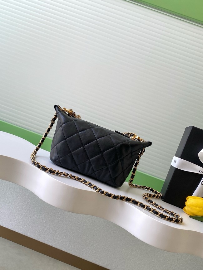Chanel Lambskin Hobo Handbag AS5898 black