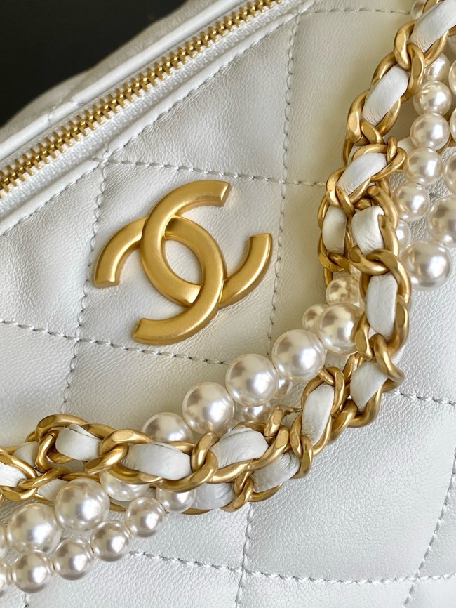 Chanel Lambskin Hobo Handbag AS5898 white