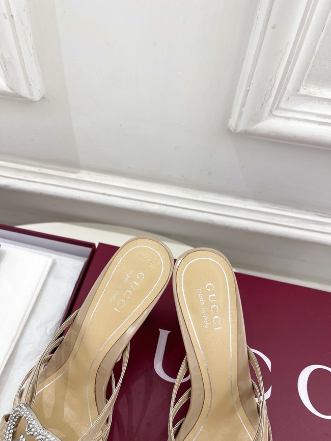 Gucci Womens slide sandal with crystal Interlocking G 852663-5