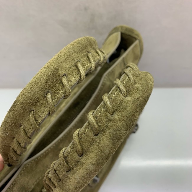 Balenciaga Le City small suede tote bag 230582 green