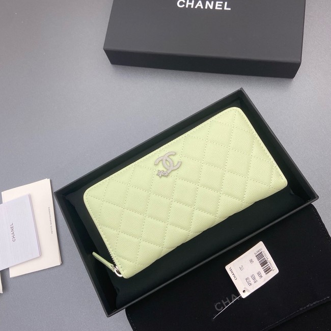 Chanel Classic Zipped Wallet 3726 light green
