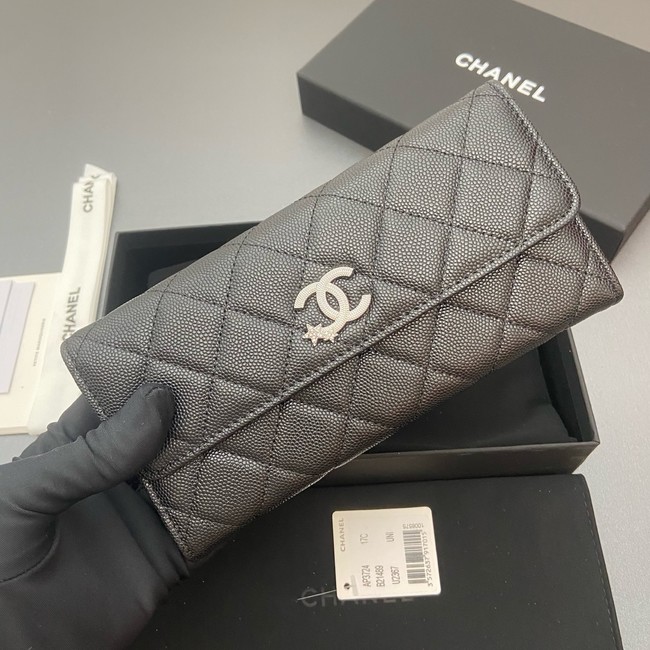 Chanel Long Flap Wallet AP3724 black