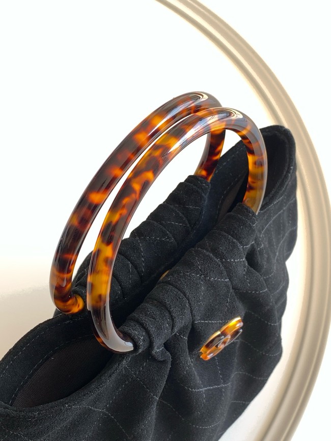 CHANEL Hobo Bag Suede AS6010 black