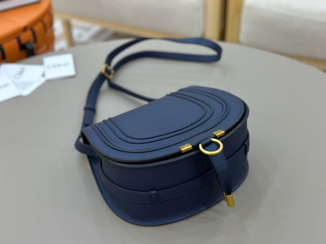 Chloe Grained Calfskin MARCIE saddle bag 31054 dark blue