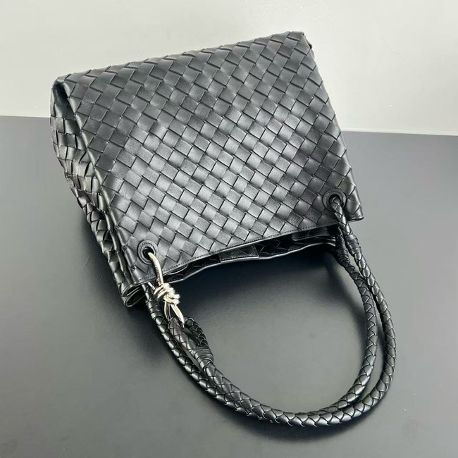 Bottega Veneta Parachute 826212 black&Vintage silver finish