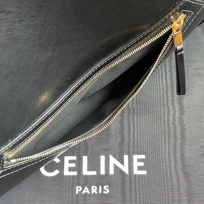 Celine FLAT CABAS NEW LUGGAGE IN GLOSSY CALFSKIN 123963 black