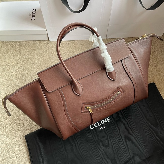 Celine LARGE SMILING NEW LUGGAGE IN LAMBSKIN 123683 brown
