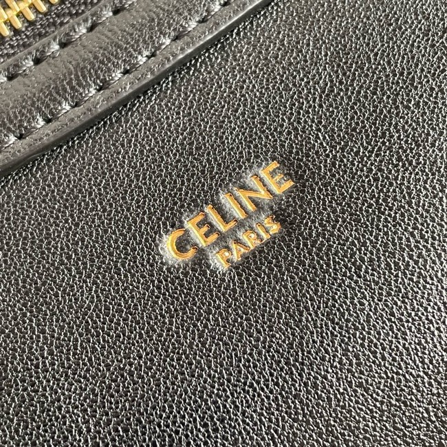 Celine LARGE SMILING NEW LUGGAGE IN SUPPLE SHINY LAMBSKIN 123683 black