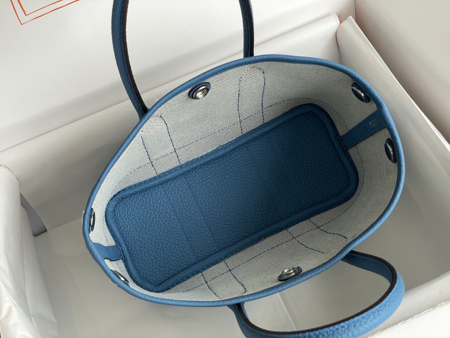 Hermes Mini Garden Party Tote Bags H3673 Blue