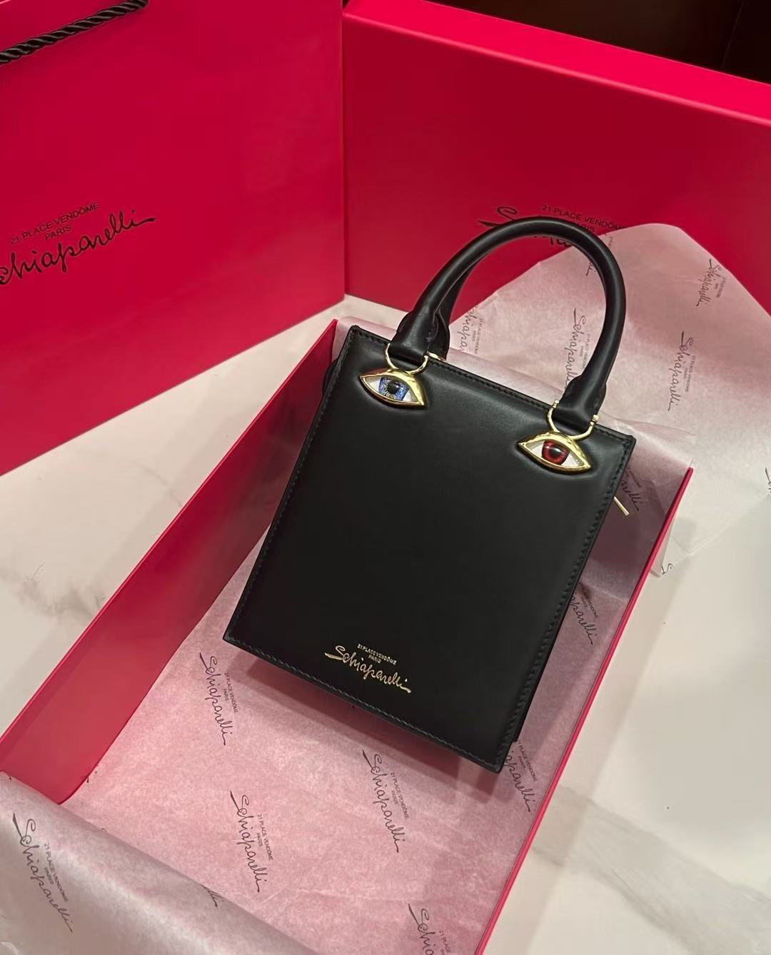 New Schiaparelli bags Original leather 50102 Black
