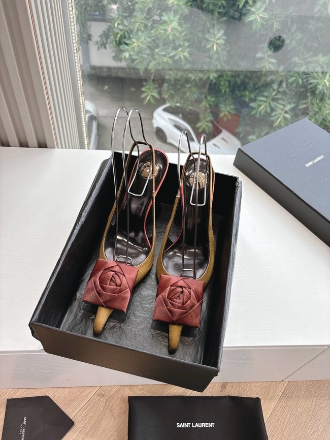 YSL AMALIA slingback pumps in satin crepe 21025-2