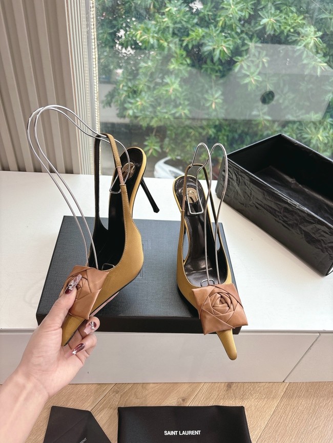 YSL AMALIA slingback pumps in satin crepe 21025-6