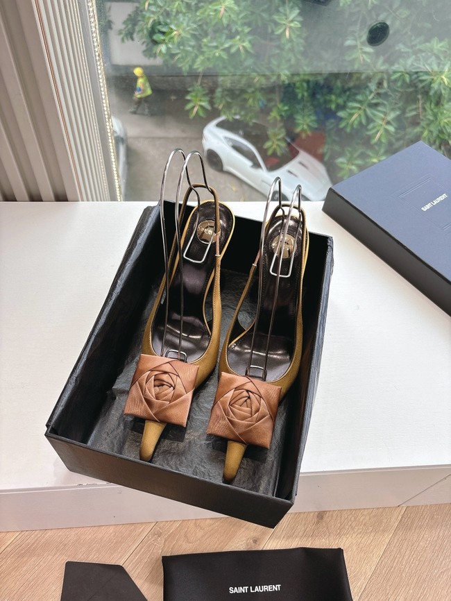 YSL AMALIA slingback pumps in satin crepe 21025-6