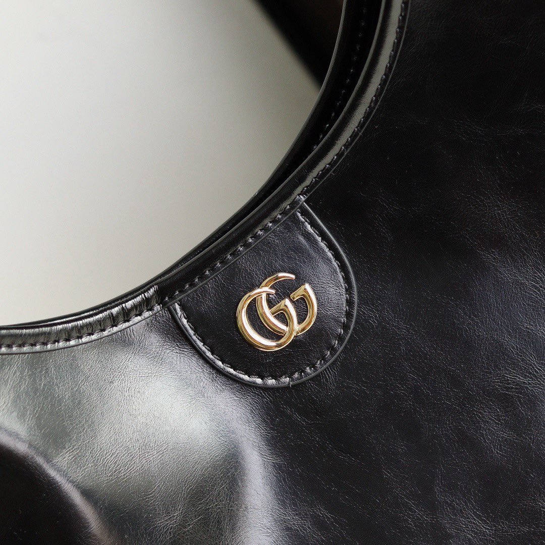 Gucci Giglio Original Oiled Leather large tote GG bag 853971 Black Gucci Giglio Original Oiled Leather large tote GG bag 853971 Black