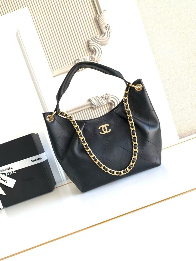 CHANEL Hobo Bag Calfskin AS5970 black
