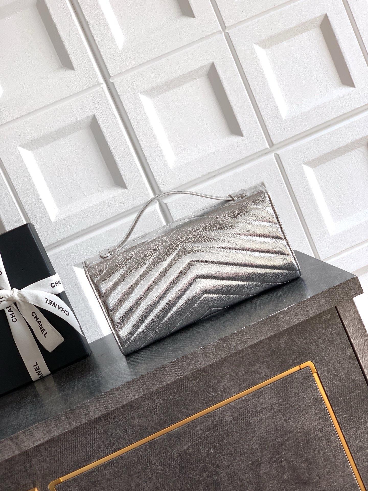 Chanel Original Leather 26X C6044 Silver Chanel Original Leather 26X C6044 Silver