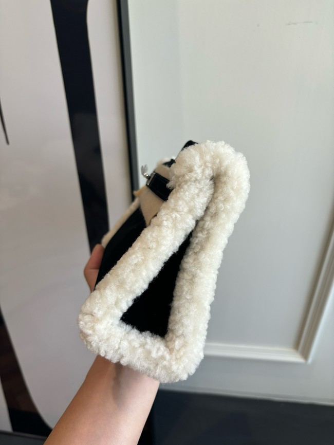 Hermes Kelly 22cm Tote Bag Suede Leather KL22 black