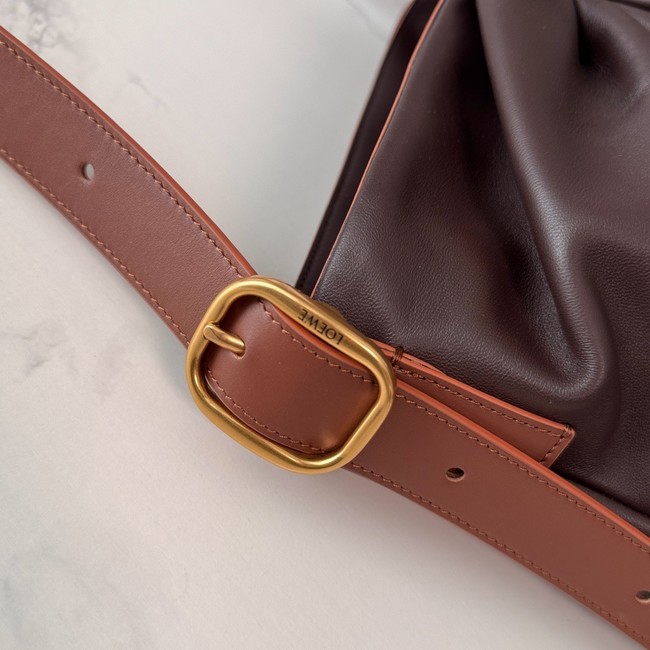 Loewe Leather Shoulder Bag 012537 dark brown