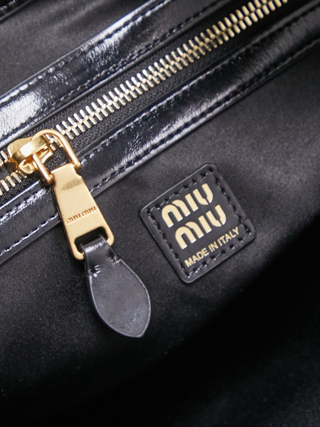 MIUMIU IVY leather handbag 5GB231 black