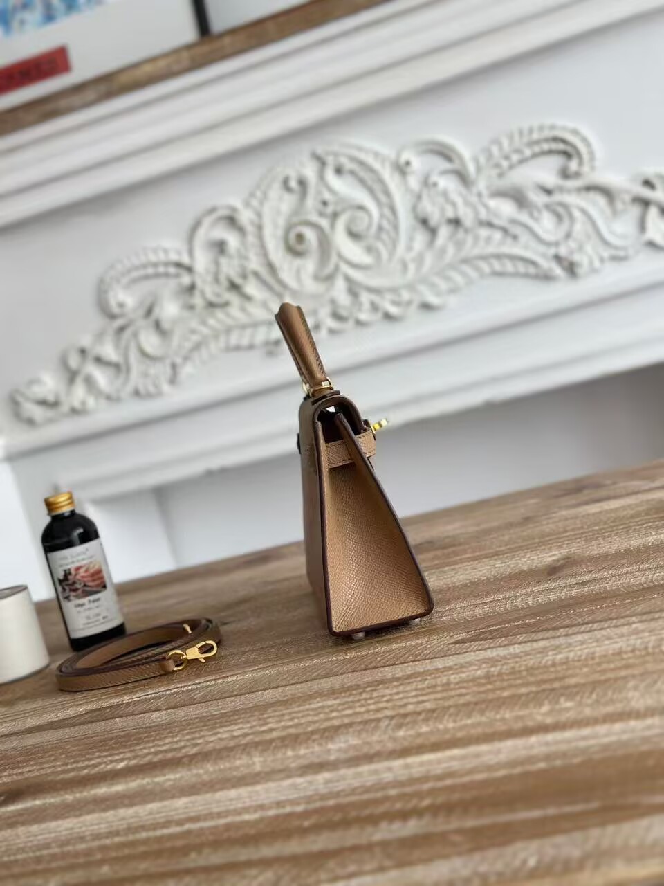 Hermes Kelly 19cm Shoulder Bags Original Epsom Leather KL19 Gray