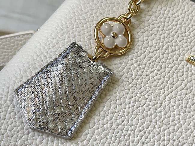 Louis Vuitton Capucines BB M89369 Cream&gray Snake skin