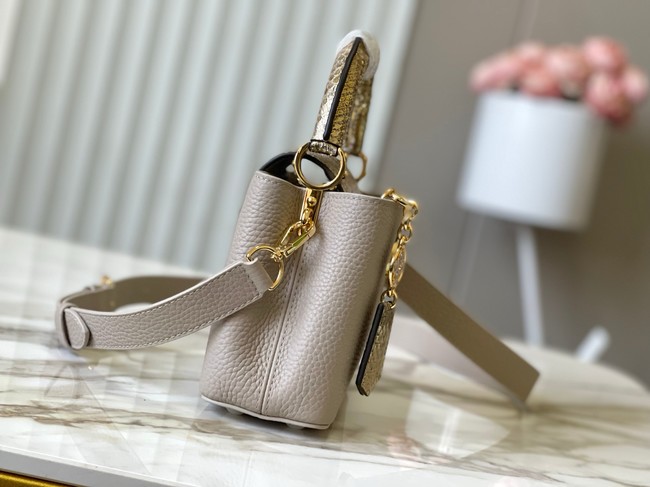 Louis Vuitton Capucines Mini M89369 light gray&gold Snake skin