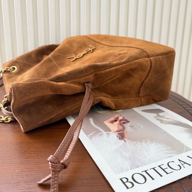 SAINT LAURENT JAMIE SHOPPING IN SUEDE 809824 brown