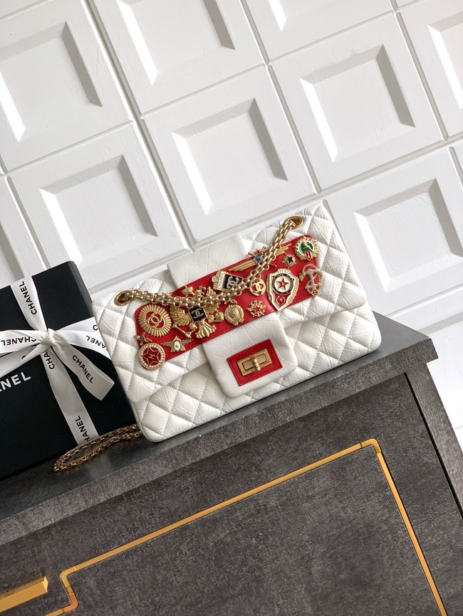 CHANEL Classic Handbag Lambskin CF1112 white