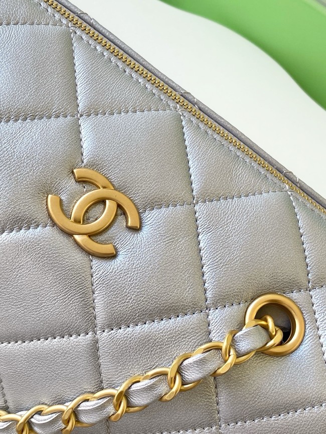 Chanel Lambskin Bowling Bag AS5791 Silver