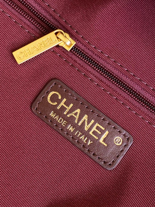 Chanel Lambskin Small Bowling Bag AS5792 burgundy
