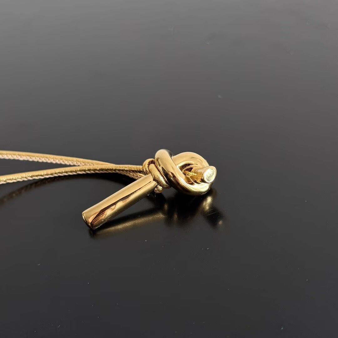 Bottega Veneta Original Twill Leather Long Clutch Andiamo Handle Bag 741511 Gold 