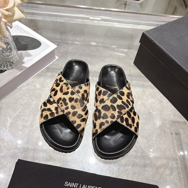 Saint Laurent NICHOLS slides in pony hair leather 08140-2