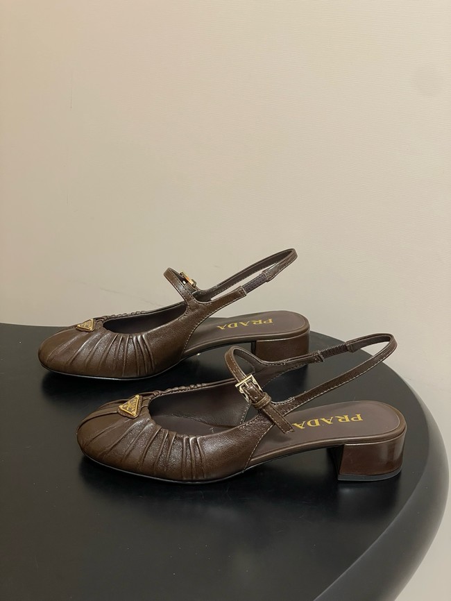 PRADA leather slingback Sandals 21056-3
