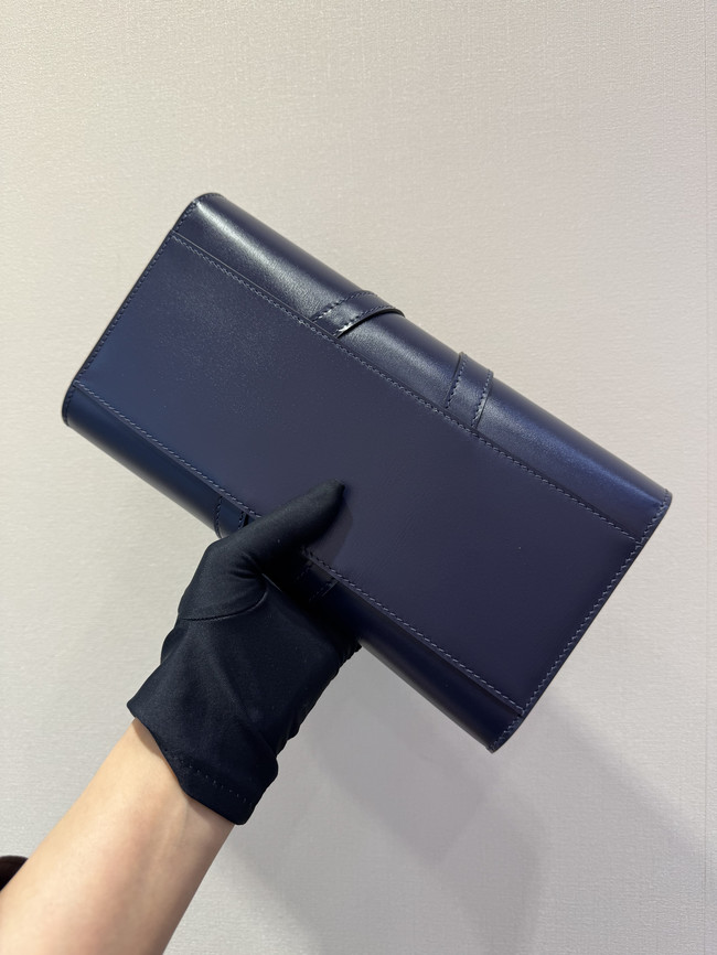 Hermes swift Leather Clutch 37568 dark blue