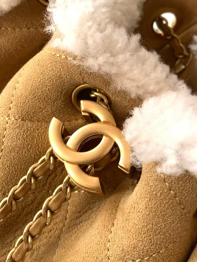 CHANEL 25 Handbag mini AS5631 Suede Calfskin brown